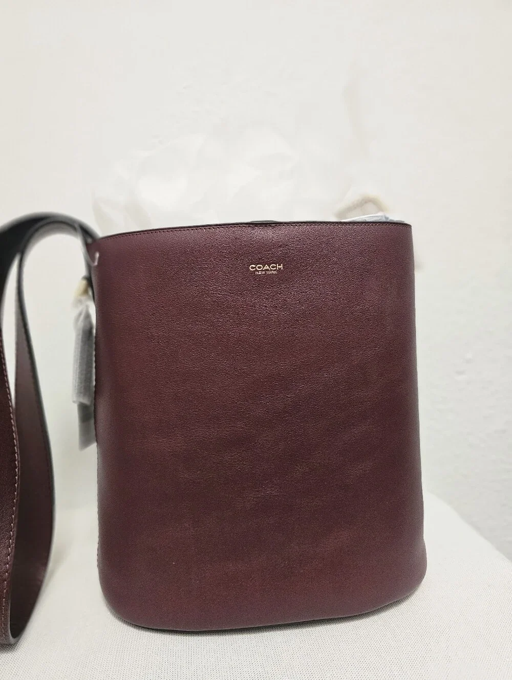 NWT Authentic Coach Bleecker Leather Bucket Bag with Matching Zip Pouch & Dust